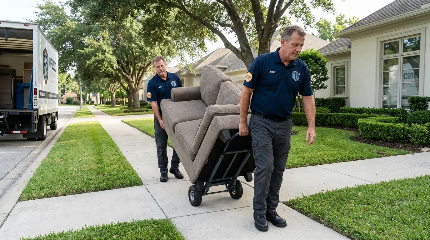 Local residential moving crew loading furniture in Unadilla, GA