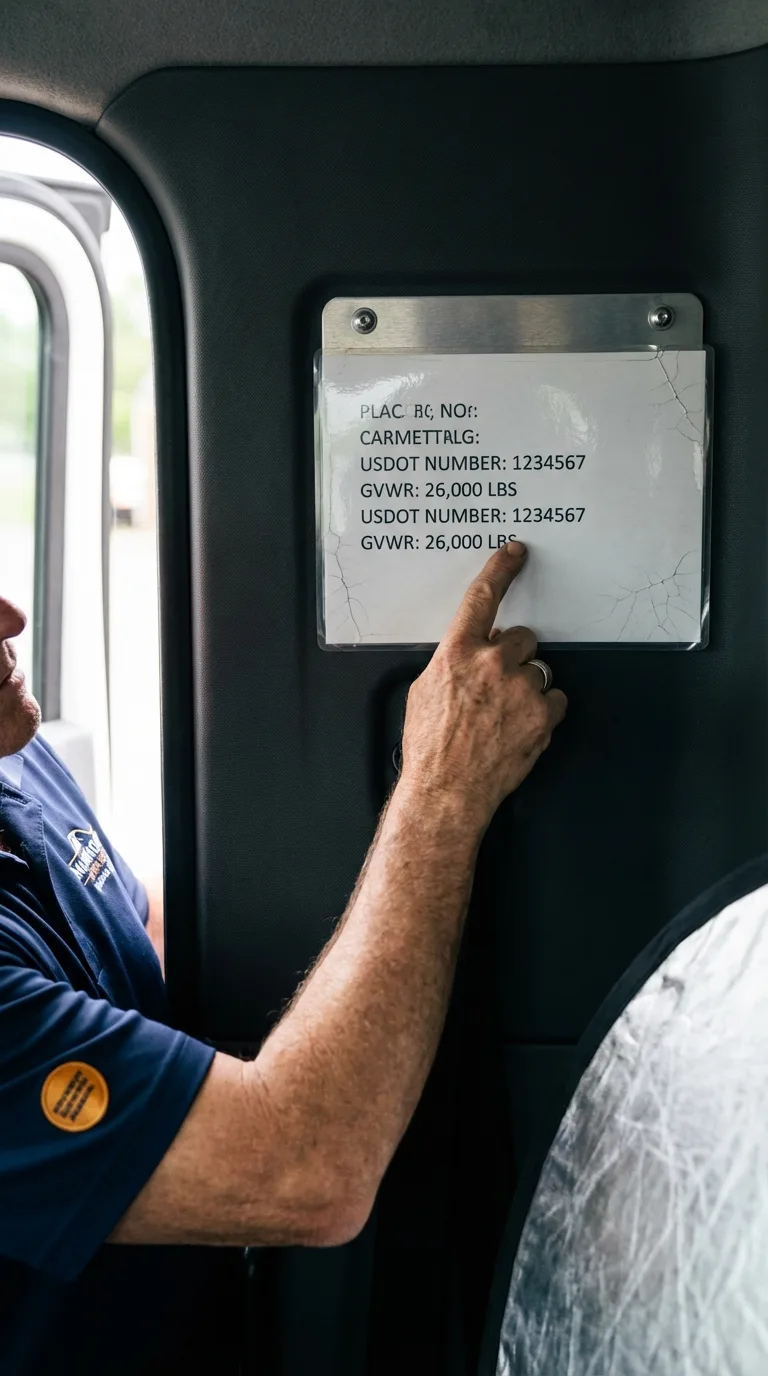 USDOT licensing placard verification in Unadilla